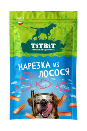 TiTBiT Нарезка из лосося для собак, 80 гр