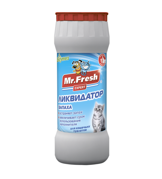 Mr.Fresh Expert 2в1 Ликвидатор запаха для кошачьего туалета 500г -порошок