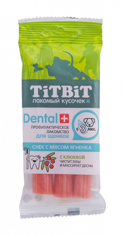 TiTBiT Дентал+ Снек с мясом ягненка для щенков средних пород TiTBiT Дентал+ Снек с мясом ягненка для щенков средних пород