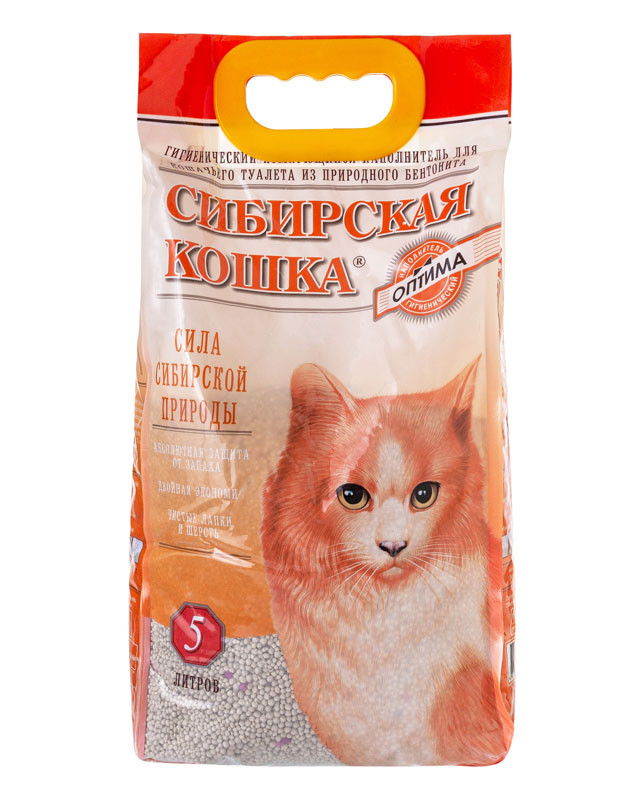 Сибирская кошка Оптима комкующийся наполнитель для туалета Сибирская кошка Оптима комкующийся наполнитель для туалета