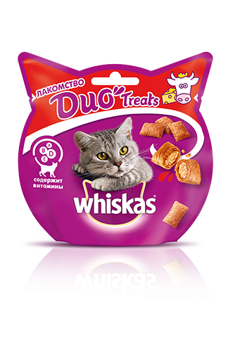 Whiskas Duo Treats Лакомство с говядиной и сыром 40гр Whiskas Duo Treats Лакомство с говядиной и сыром 40гр