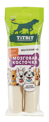 TiTBiT Жевательный снек Мозговая косточка для собак крупных пород, 105 гр