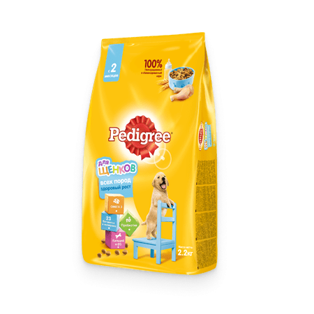 Pedigree для щенков всех пород с 2 месяцев полнорационный корм с курицей