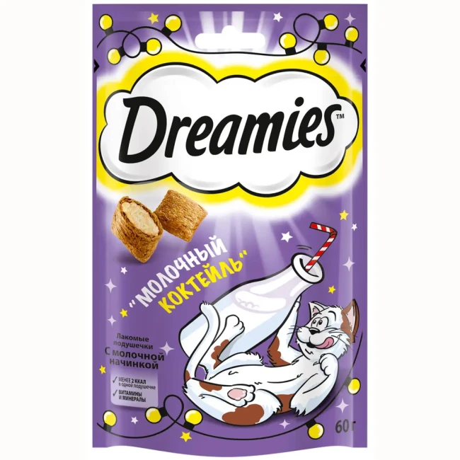 Dreamies лакомые подушечки с молочной начинкой Dreamies лакомые подушечки с молочной начинкой